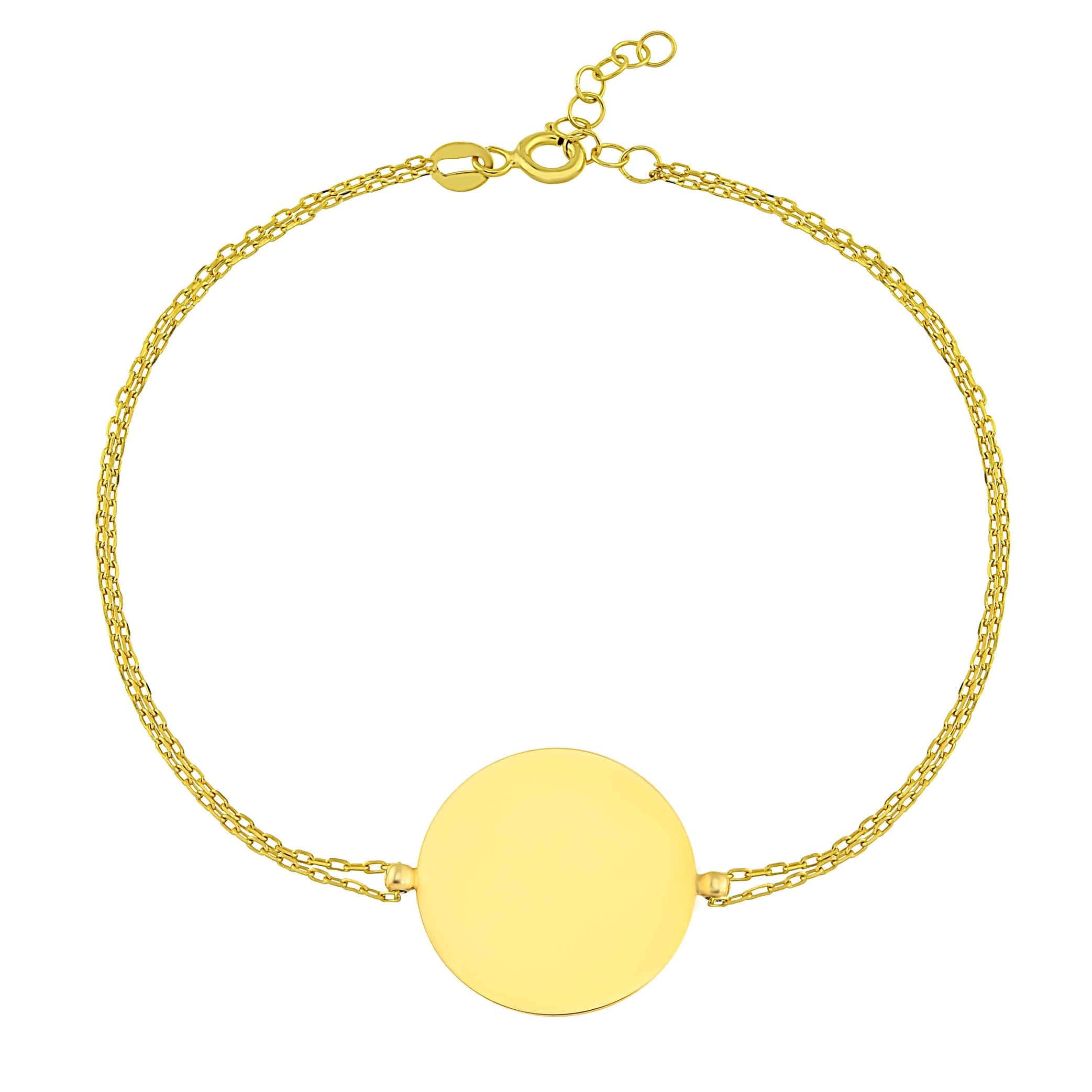 14K Real Solid Gold Zodiac Bracelet for Women, Disc Engraved Astrology Disc Horoscope Bracelet , Zodiac Sign Jewelry , Birthday Gift for Her